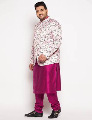 pink viscose blend ethnic combo set 2