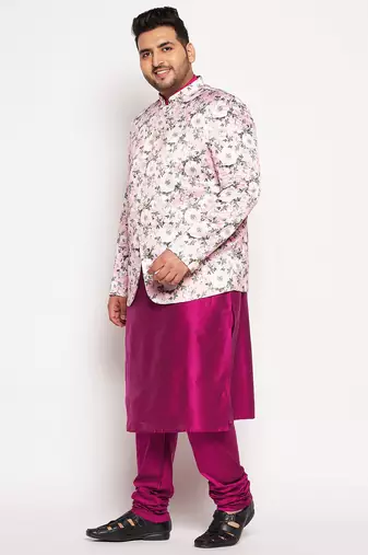 pink viscose blend ethnic combo set