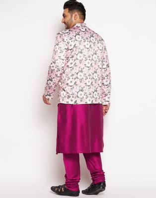 pink viscose blend ethnic combo set 3