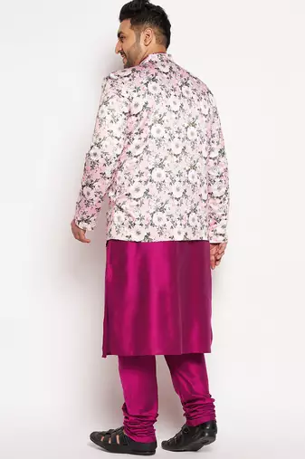 pink viscose blend ethnic combo set