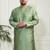 mint green silk blend kurta