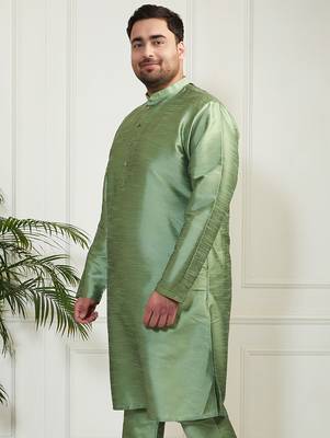 mint green silk blend kurta 2