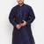 navy blue silk blend kurta