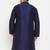 navy blue silk blend kurta