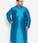 turquoise silk blend kurta