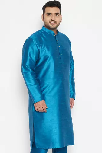turquoise silk blend kurta