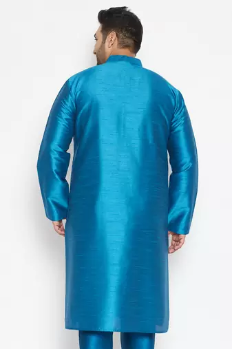 turquoise silk blend kurta