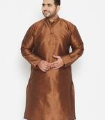 coffee brown silk blend kurta