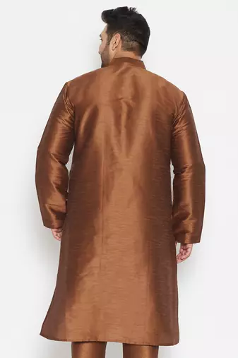 coffee brown silk blend kurta