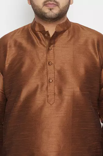 coffee brown silk blend kurta