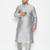 grey silk blend kurta