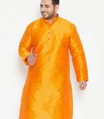 orange silk blend kurta