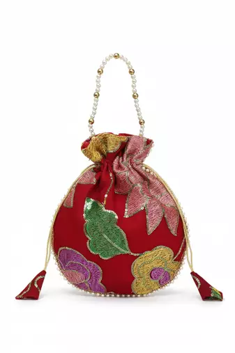 Red floral embroidery designer batwa