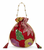 Red floral embroidery designer batwa