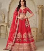 Red Bridal Ensemble with Elephant Motifs
