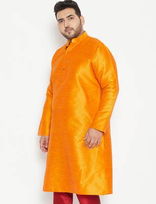 orange silk blend kurta 2
