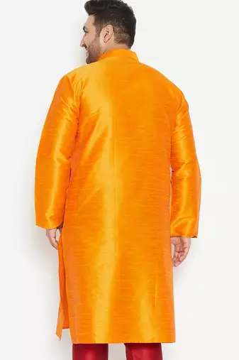 orange silk blend kurta