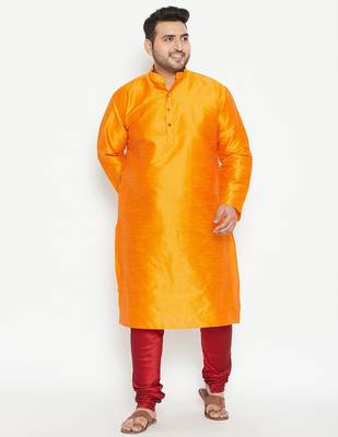 orange silk blend kurta 5