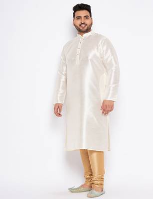 cream silk blend kurta pyjama set 2