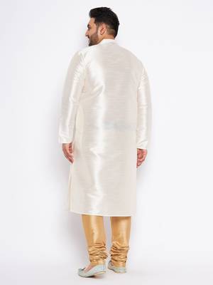 cream silk blend kurta pyjama set 3