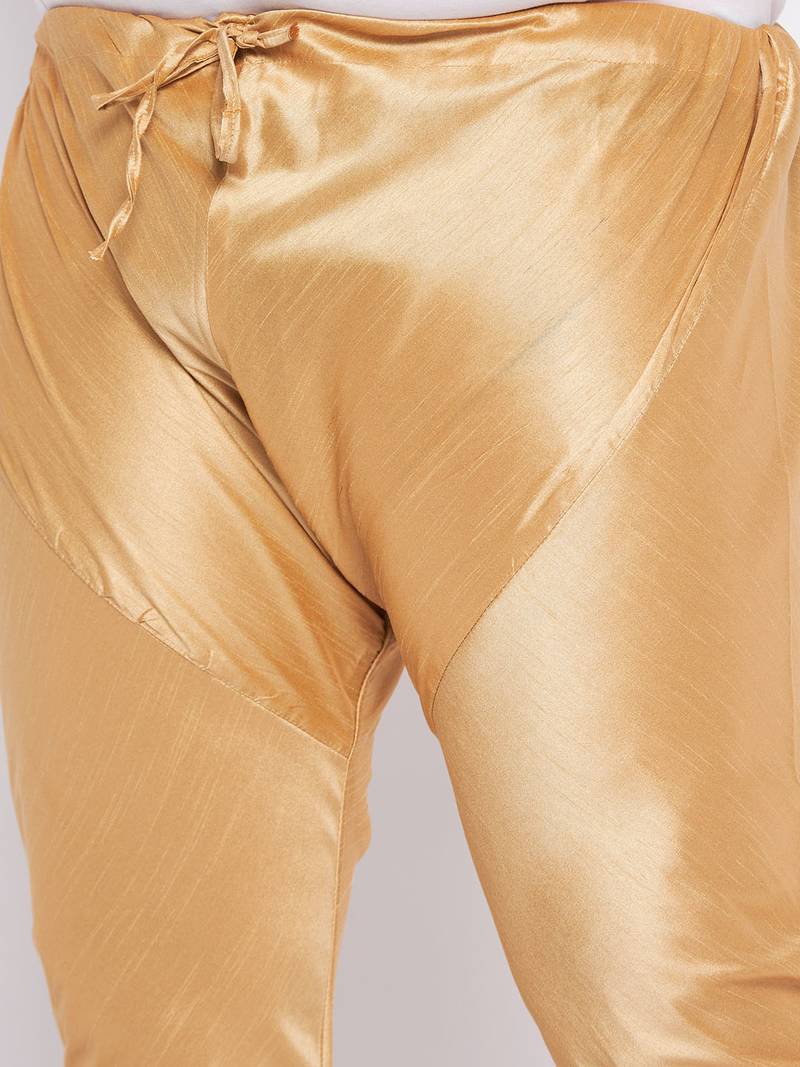 cream silk blend kurta pyjama set