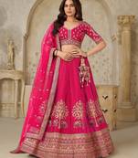 Hot Pink Bridal Ensemble with Elephant Motifs
