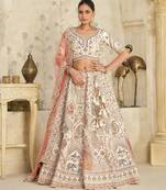 Intricately Embroidered Cream Zari Lehenga with Royal Motifs