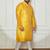 yellow silk blend kurta pyjama set