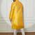 yellow silk blend kurta pyjama set