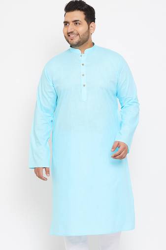 aqua blue cotton blend kurta