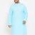 aqua blue cotton blend kurta