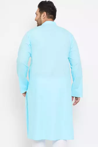 aqua blue cotton blend kurta