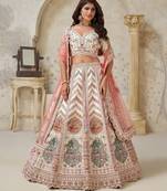 Designer Lehenga with Paisley Motifs & White Dori Work