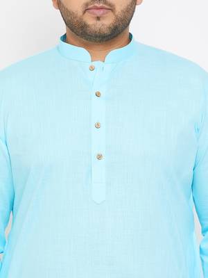 aqua blue cotton blend kurta 4