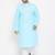 aqua blue cotton blend kurta