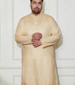 beige cotton linen kurta
