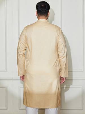 beige cotton linen kurta 4