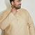 beige and white cotton linen kurta pyjama set
