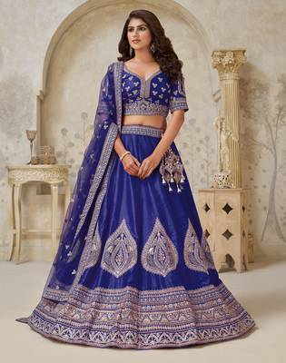 Royal Purpple bridal lehenga with zari work 1