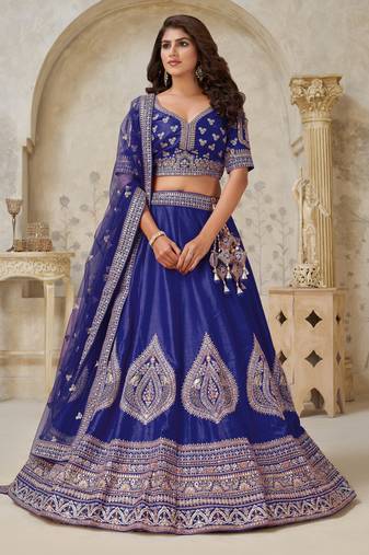 Royal Purpple bridal lehenga with zari work