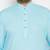 aqua blue and white cotton linen kurta pyjama set
