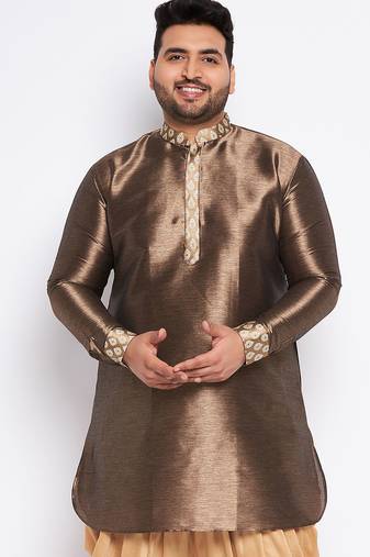 gold silk blend kurta