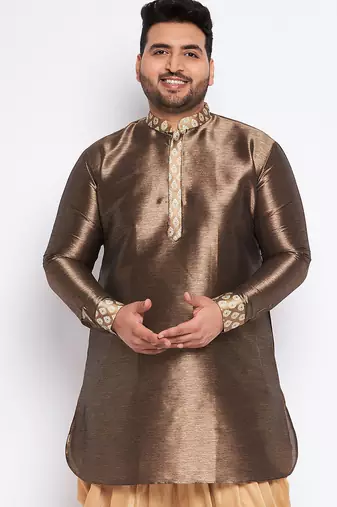 gold silk blend kurta