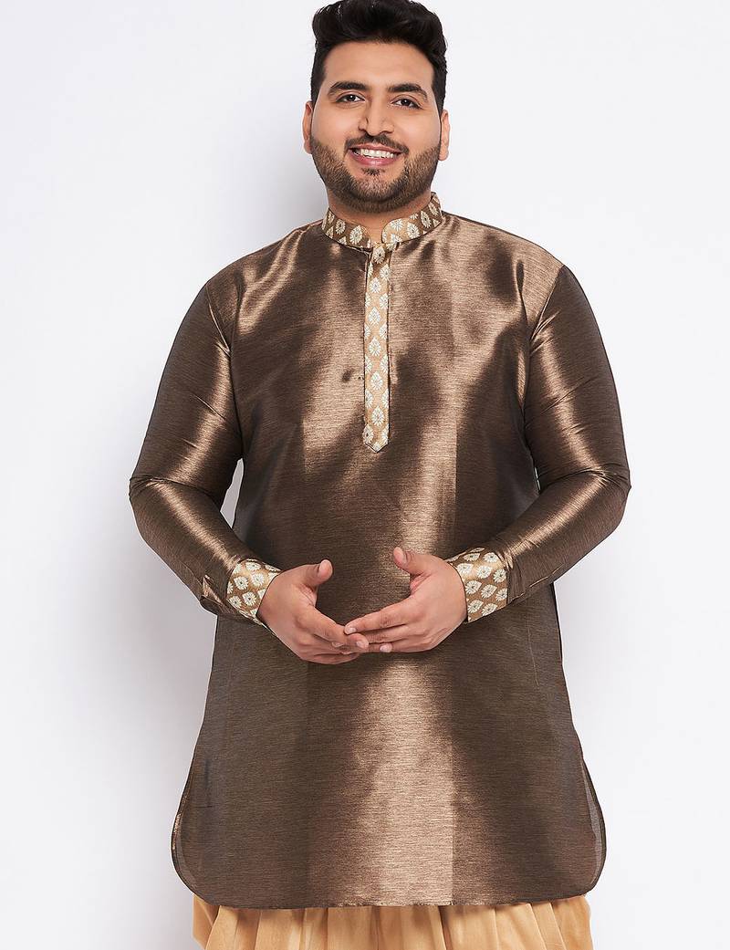 gold silk blend kurta