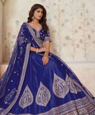 Royal Purpple bridal lehenga with zari work 3