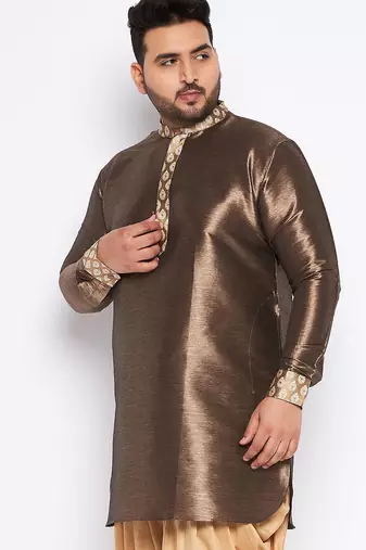 gold silk blend kurta