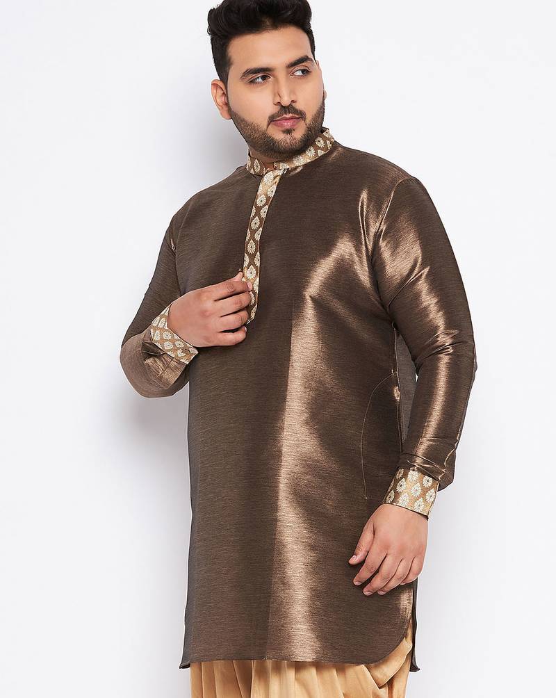 gold silk blend kurta