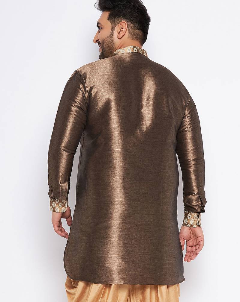 gold silk blend kurta