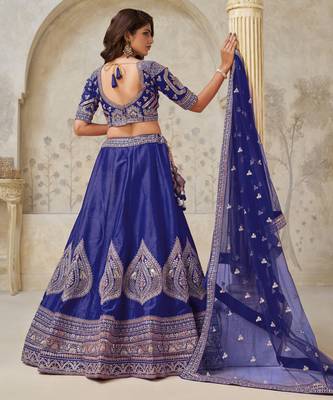 Royal Purpple bridal lehenga with zari work 4