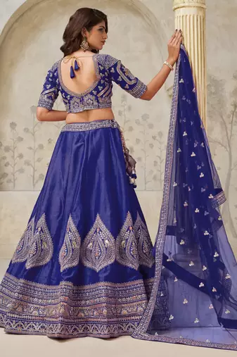 Royal Purpple bridal lehenga with zari work